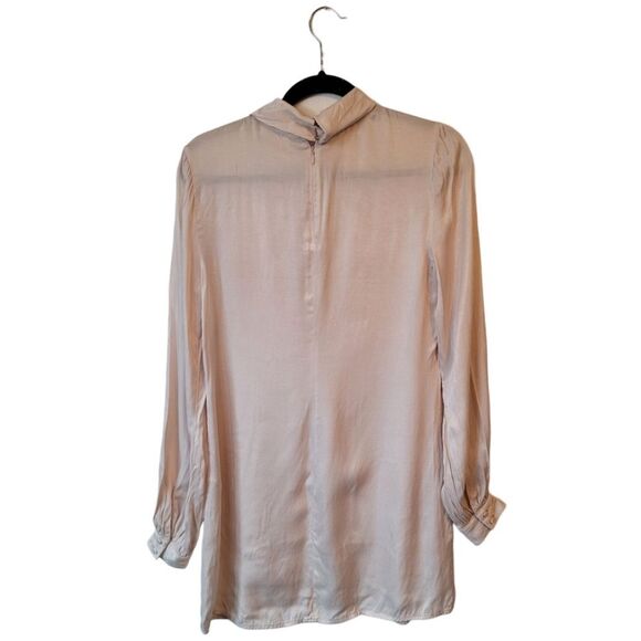 LPA Revolve Women's Champagne Cupro High Neck Mini Dress Size S - Picture 2 of 6